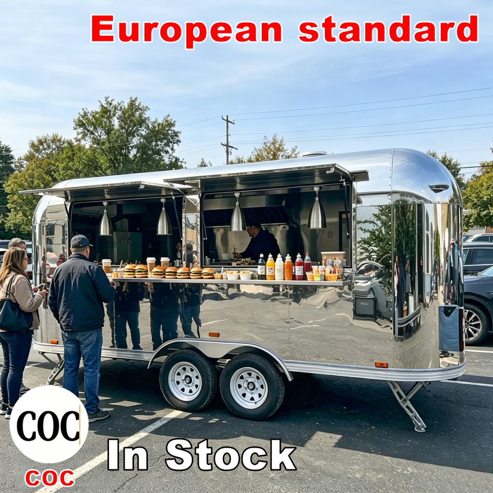 Franchise Ready Fast Food Mobile Food Truck Complete Iron Stainless Steel Kitchen Rust Resistant Built-In Heater Serves Hotdog