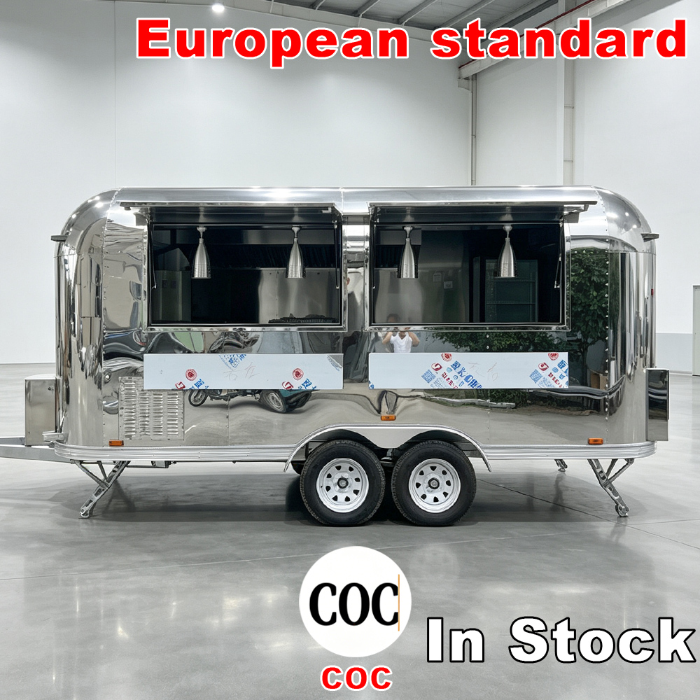 CE Certified Mobile Food Trailer Fully Equipped Ice Cream Food Truck Full Equipment Ice Cream Coffee Trailer