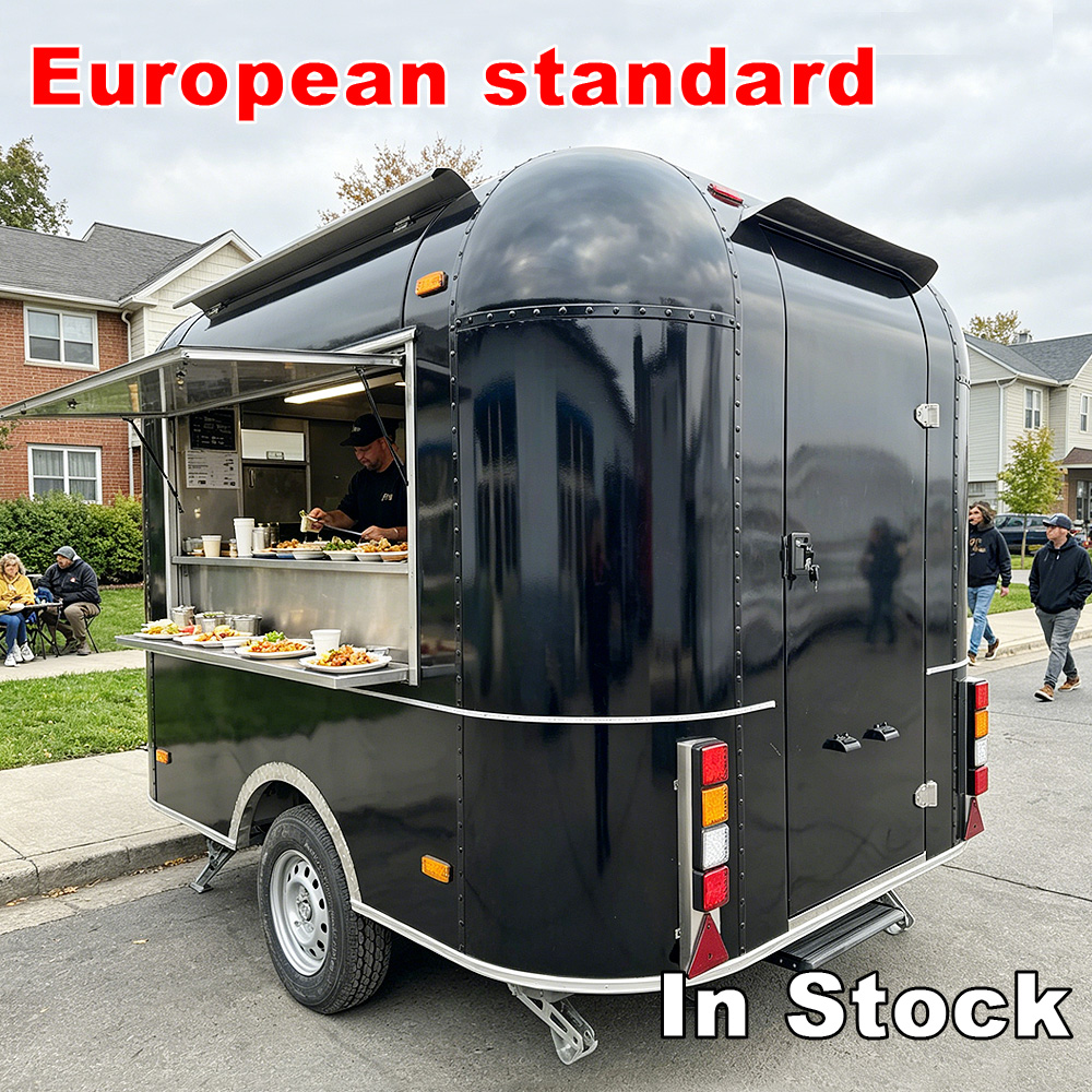 Stainless Steel Food Trailer VIN Registrable Food Trailer Drink Serving Mobile Food Trailer Fully Fitted Mobile Food Cart