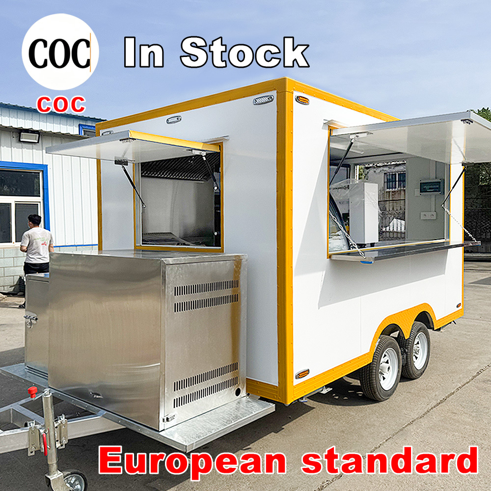 Customized Fiberglass Food Trailer Mobile Restaurant Truck Street Food Complete Kitchen Restaurant Setup Trailer