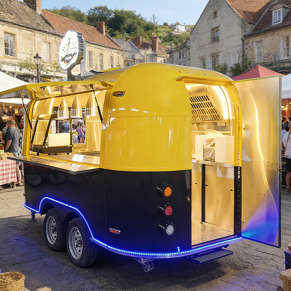 Road Legal Mobile Food Trailer Food Truck with Full Kitchen Equipment Coffee Ice Cream Van Wholesale Price