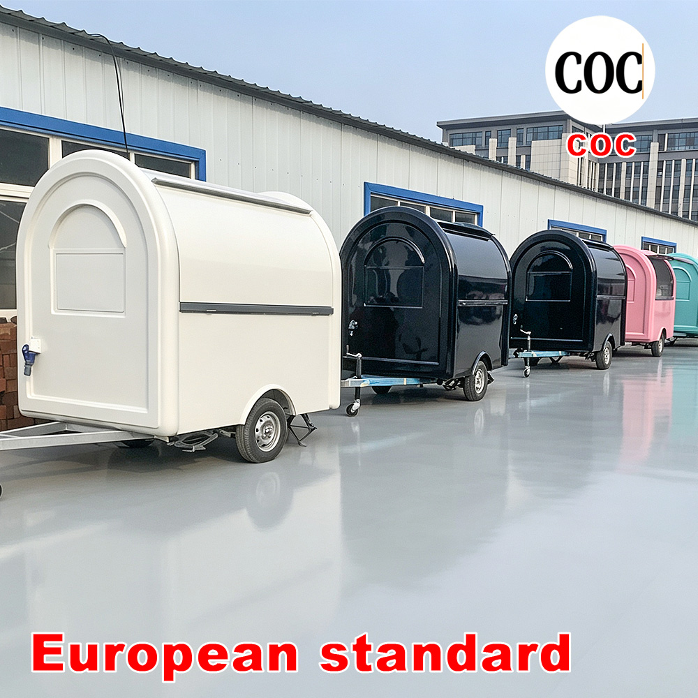 CE Road Legal Mobile Catering Van Certified Electrical Mobile Food Cart Fully Equipped Ice Cream Coffee Trailer