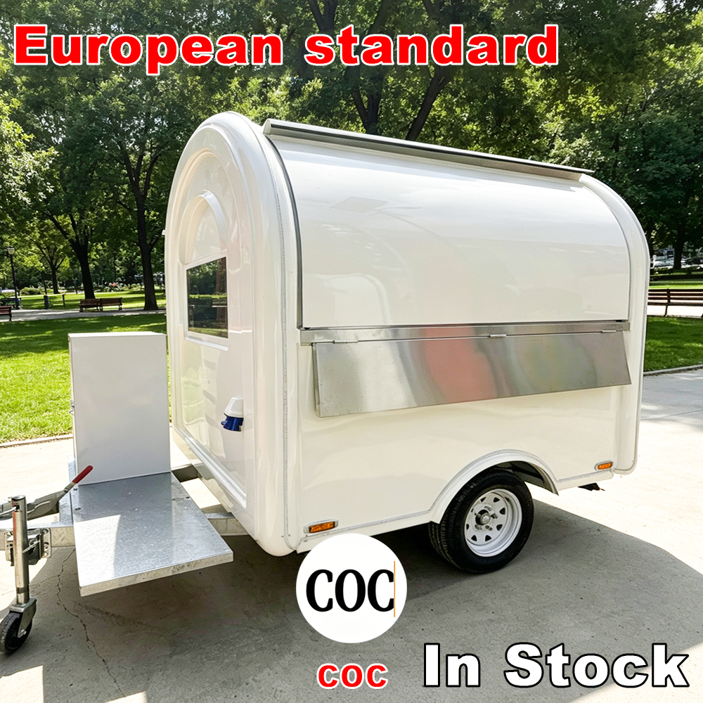 Stainless Steel Pizza Food Trailer Commercial Mobile Kitchen Truck Cooking Equipment Shop Restaurant Trailer